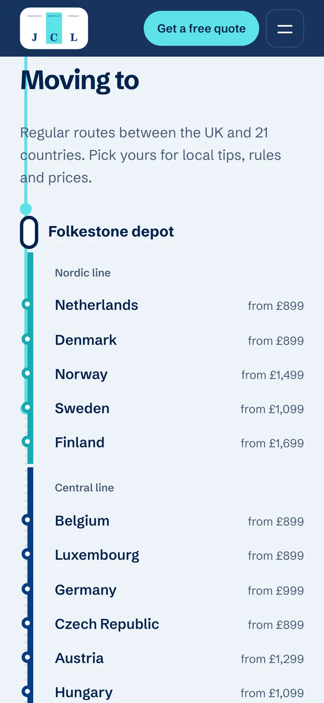 Mobile screen: Moving to as a metro map with lines, stops and prices from