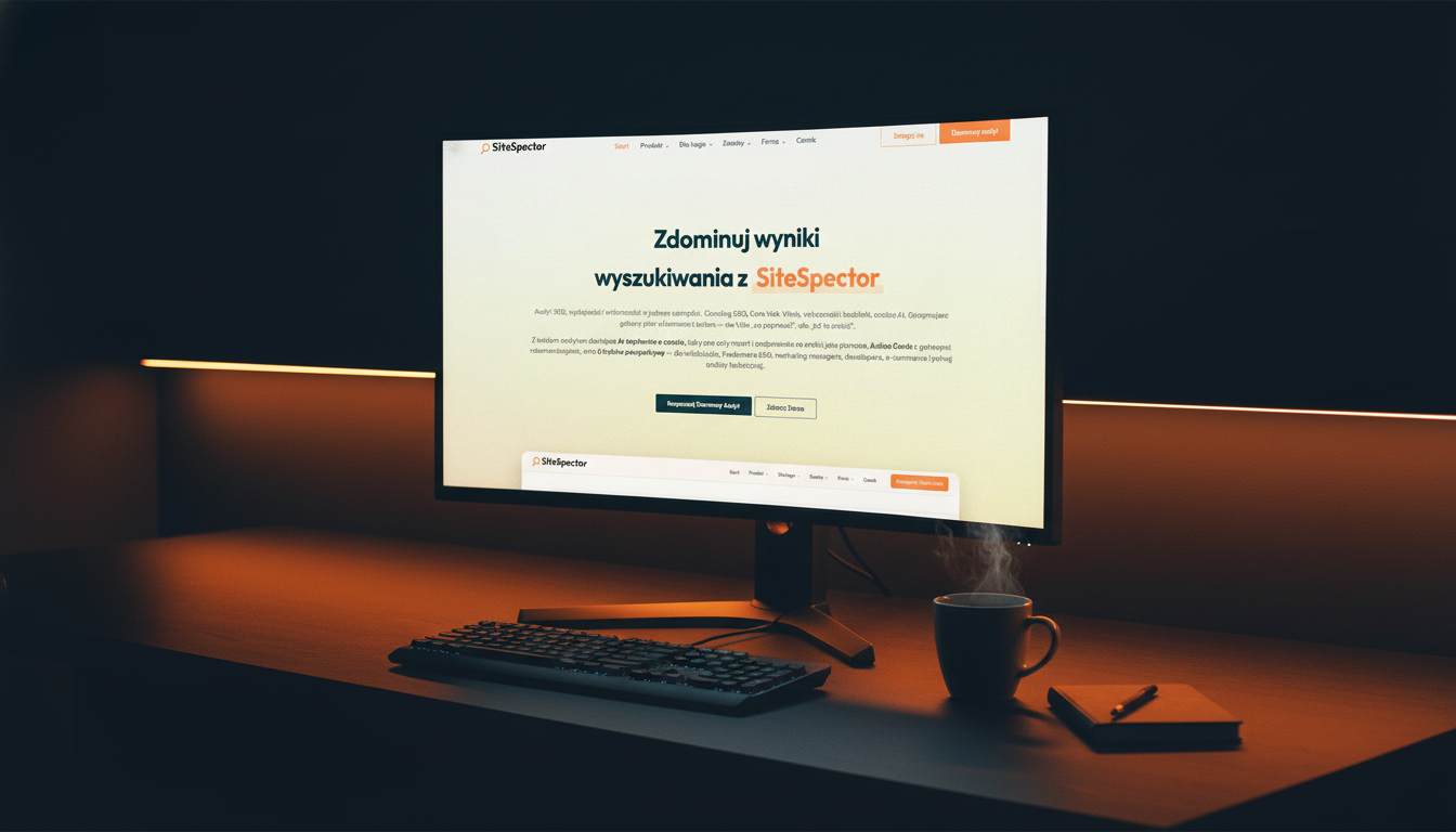 SiteSpector landing page — Zdominuj wyniki wyszukiwania z SiteSpector
