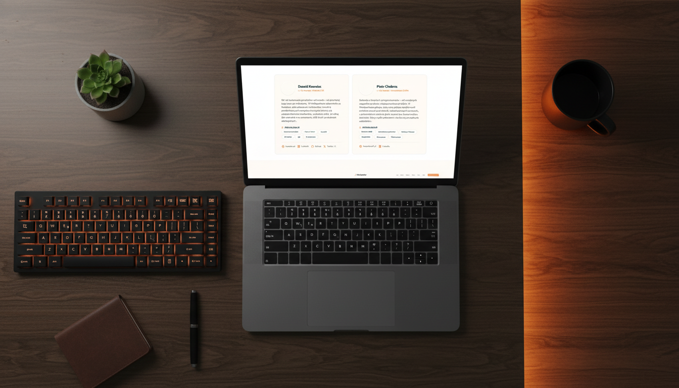 SiteSpector founders section on sitespector.app — Dawid Kawalec (Product & UX) and Piotr Chabros (Architecture & Infra), the two-person team behind the tool