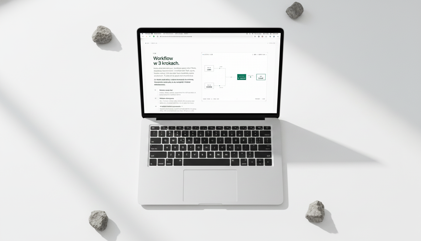ZłóżCV workflow on zlozcv.pl — three input steps (links, offer, AI matching) flowing into a single CV.pdf output